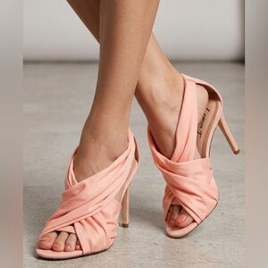 Lemon Drop Peach Draped High Heel Sandals